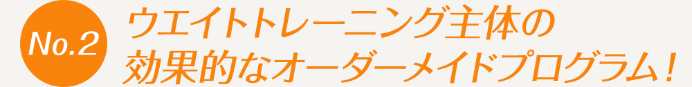 ウエイトトレーニング主体の効果的なオーダーメイドプログラム！