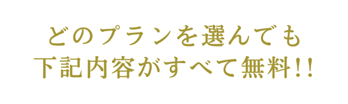 どのプランを選んでも下記内容がすべて無料!!